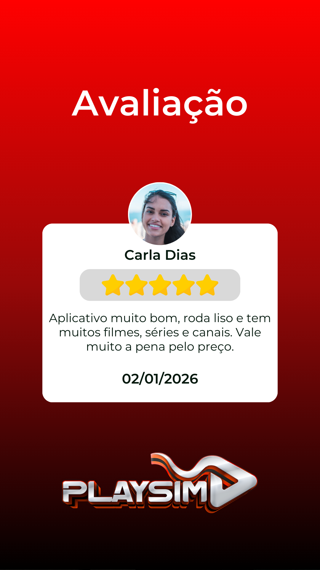 Depoimento de cliente da Playsim